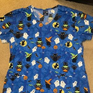 Medium Halloween scrub top
